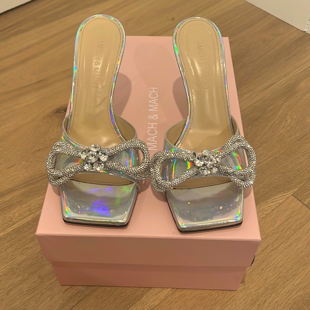 Mach & Mach Double Bow Square Toe Sandal